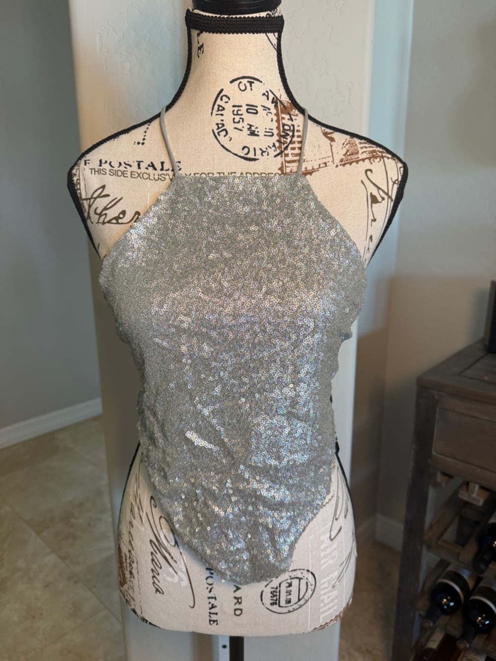 Motel Rocks NWT Tinelda crop top in Diamond Glitter Small - Festival ready
